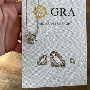 0.5ct moissanite dancing necklace brand new Sterling silver